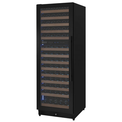 Allavino Reserva Series 154 Bottle 71" Tall Dual Zone Built-in Left Hinge Wine Refrigerator with Black Metal Door — FIN-0017188 | Fridge.com