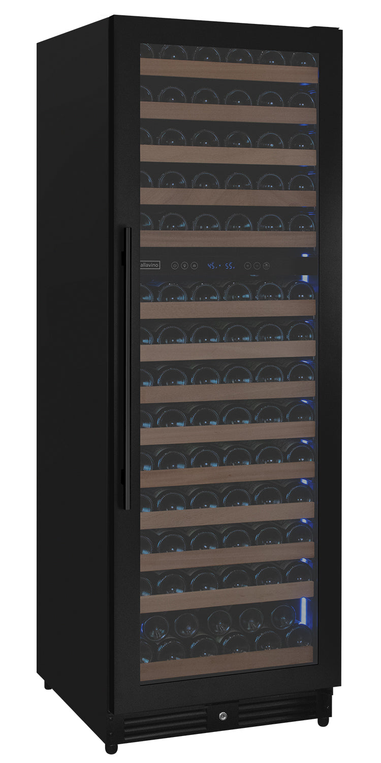 Allavino Reserva Series 154 Bottle 71" Tall Dual Zone Built-In Right Hinge Wine Refrigerator With Black Metal Door - View 2 | Fridge.com
