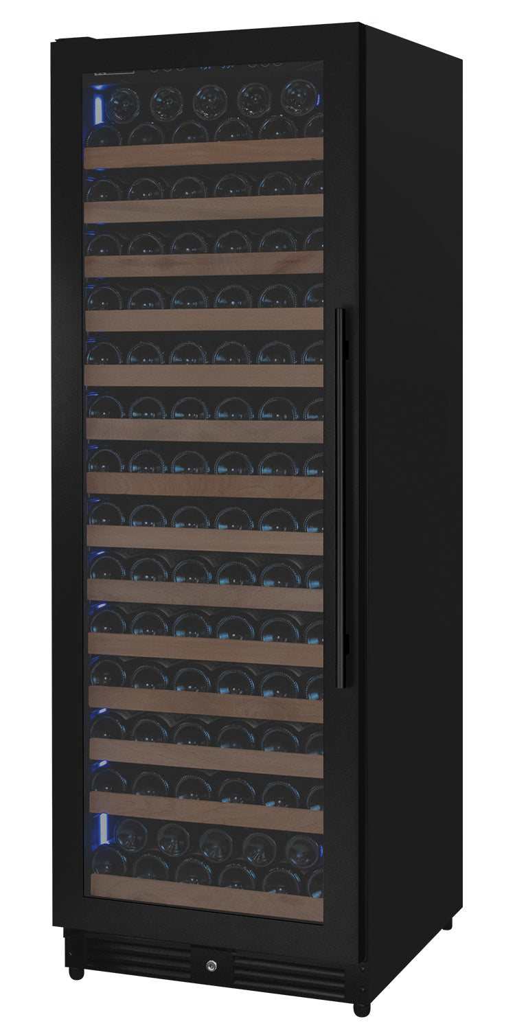 Reserva Series 163 Bottle 71" Tall Single Zone Left Hinge Black Metal Wine Cooler Refrigerator - View 2 | Fridge.com