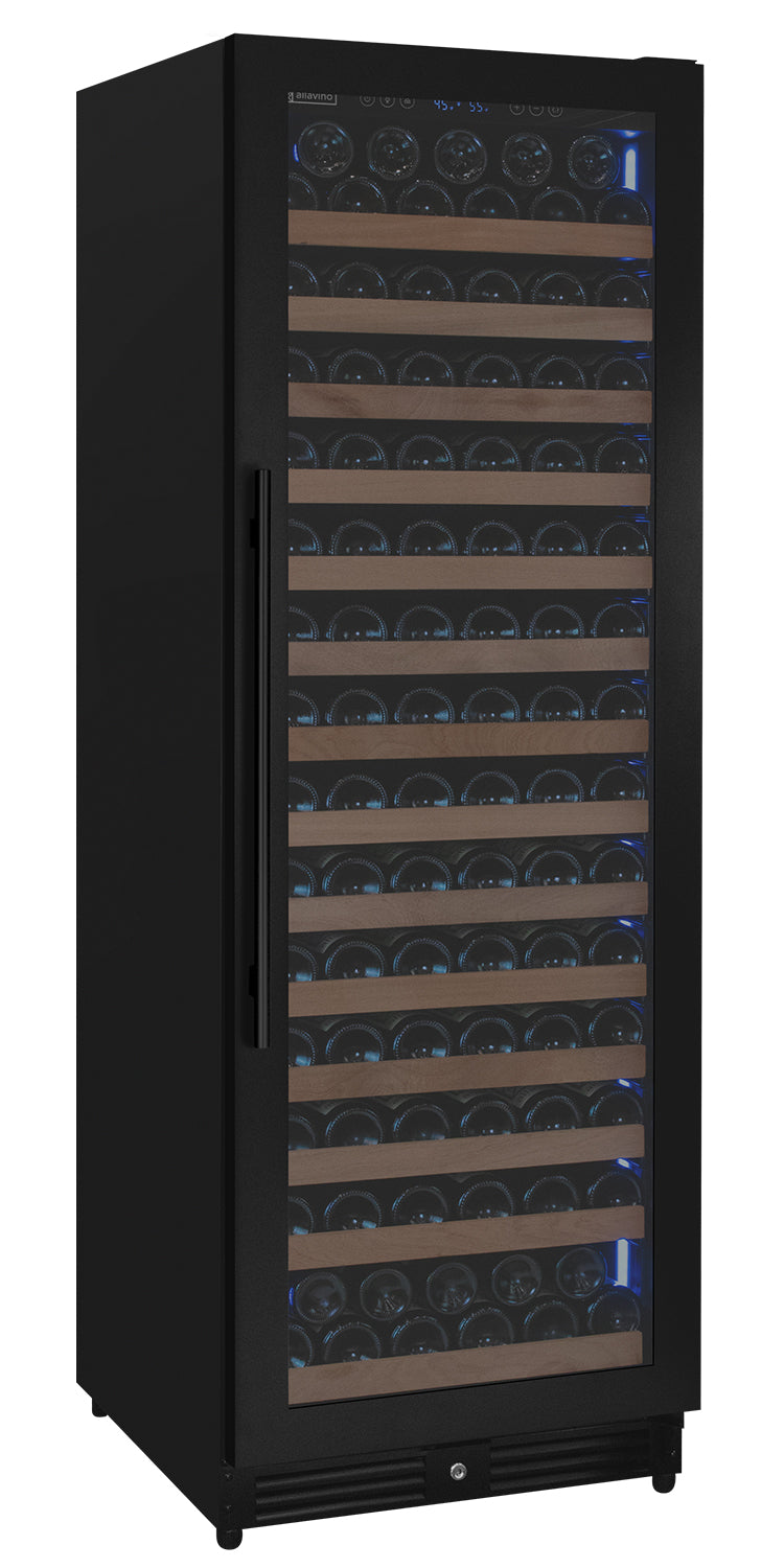 Reserva Series 163 Bottle 71" Tall Single Zone Right Hinge Black Metal Wine Cooler Refrigerator - View 2 | Fridge.com