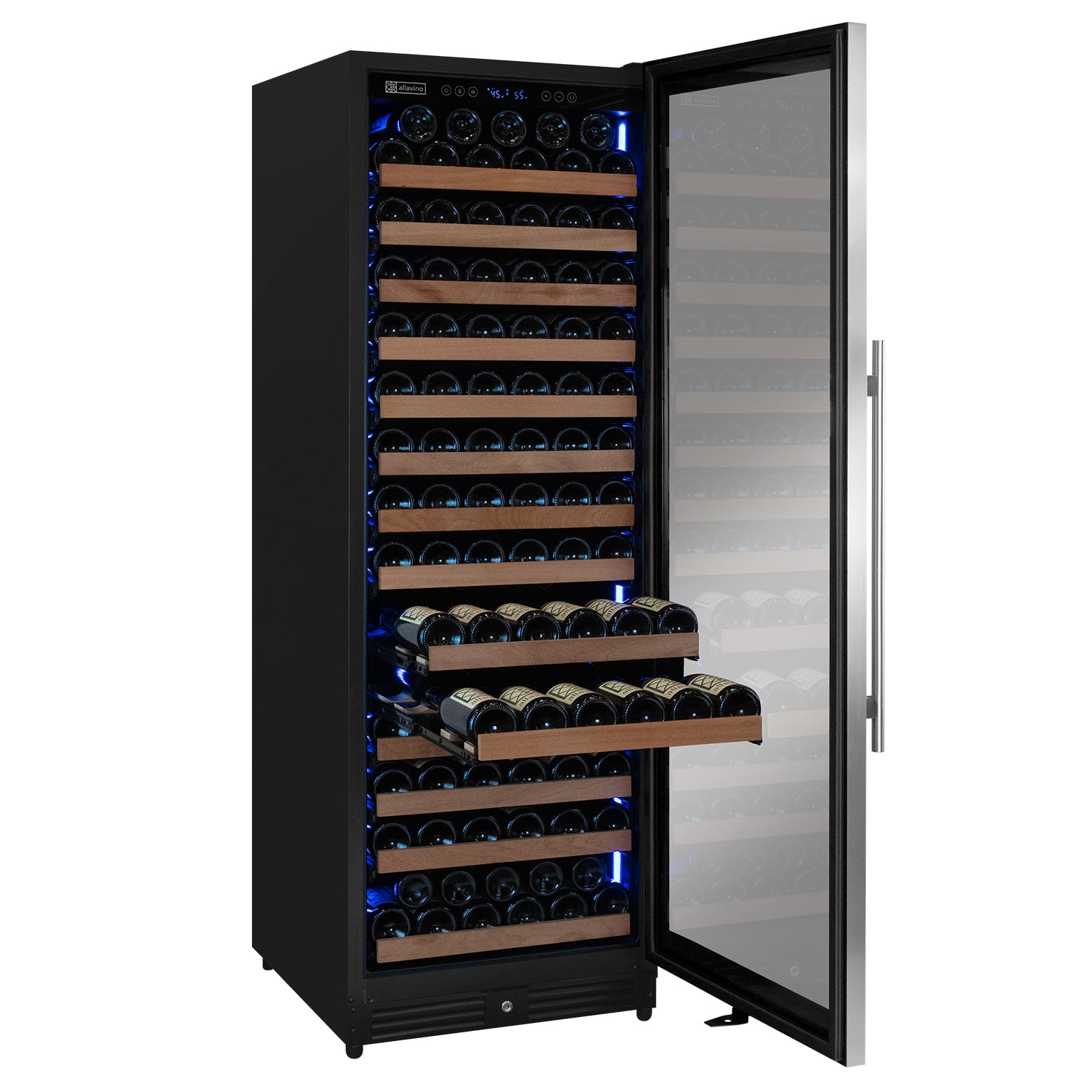 Allavino Reserva Series 163 Bottle 71" Tall Single Zone Right Hinge Stainless Steel Wine Cooler Refrigerator - View 3 | Fridge.com