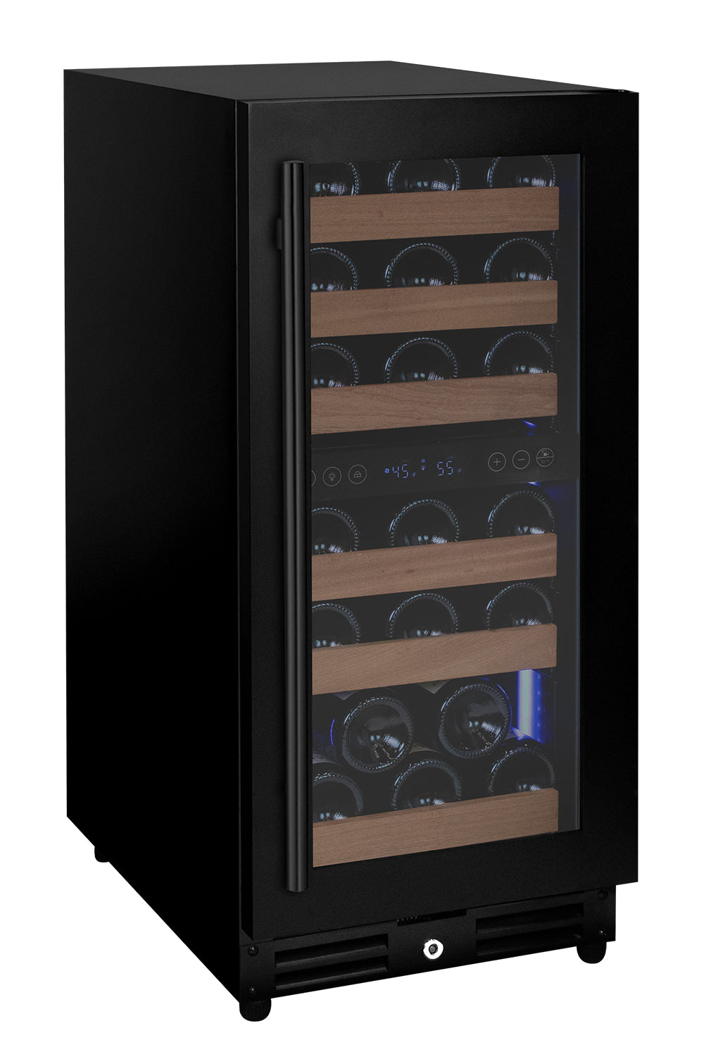 Allavino 15" Wide Reserva Series 30 Bottle Dual Zone Black Right Hinge Wine Refrigerator - View 2 | Fridge.com