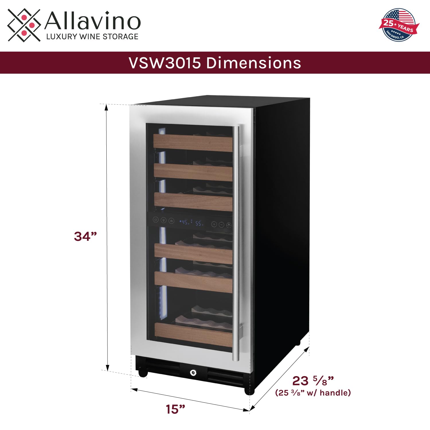 Allavino 15" Wide Reserva Series 30 Bottle Wine Refrigerator - View 4 | Fridge.com