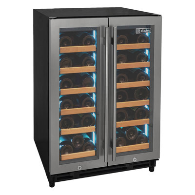 Allavino Reserva Series 36 Bottle Dual Zone Wine Refrigerator with Stainless Steel French Doors | Fridge.com