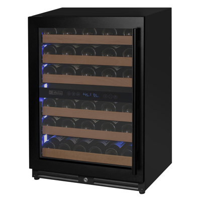 Allavino Reserva Series - 51 Bottle Dual Zone Built-in Luxury Wine Refrigerator with Black Door | Fridge.com