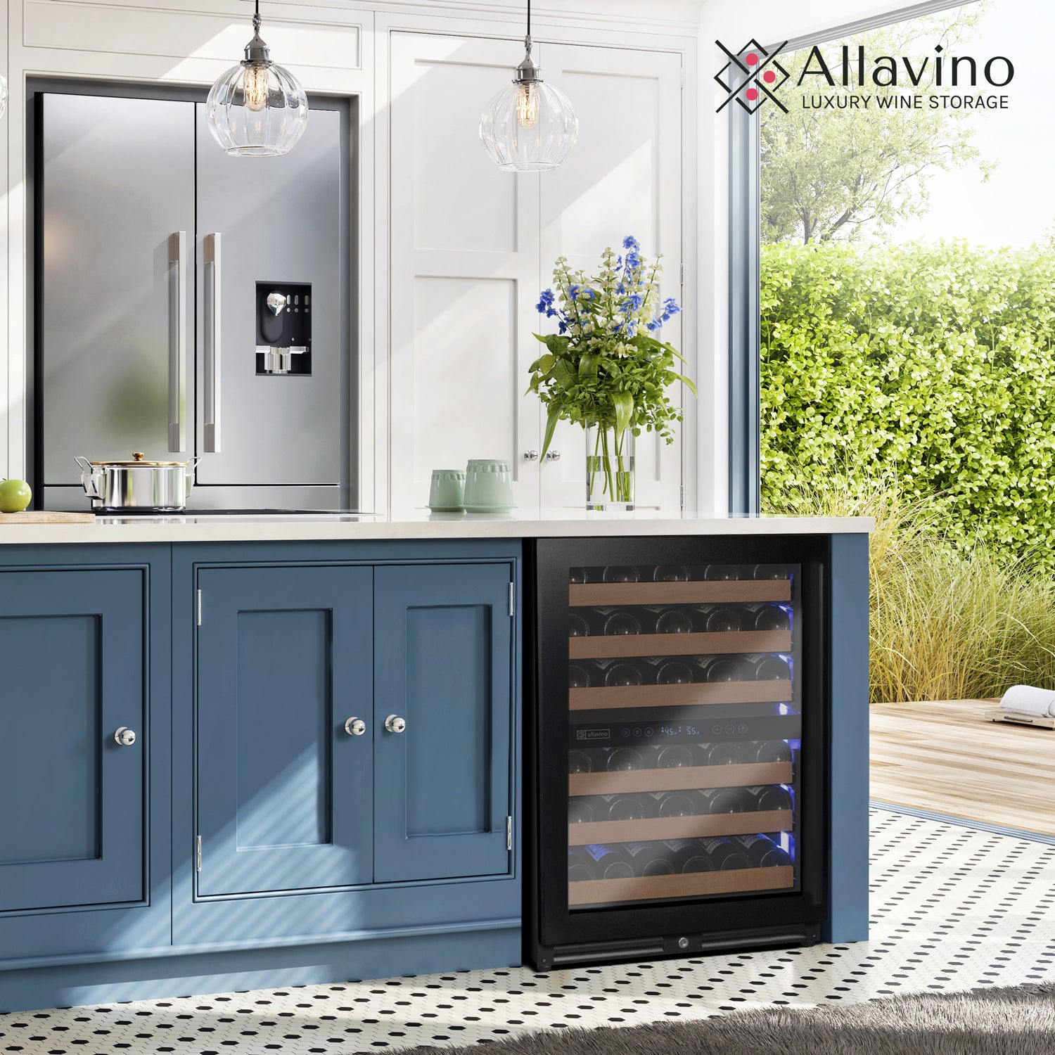 Allavino Reserva Series - 51 Bottle Dual Zone Built-In Luxury Wine Refrigerator With Black Door - Left Hinge - View 4 | Fridge.com