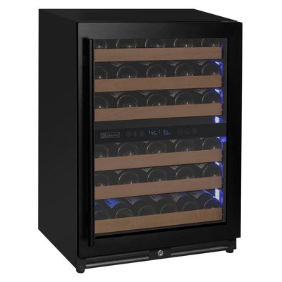 Allavino Reserva Series - 51 Bottle Dual Zone Built-in Luxury Wine Refrigerator with Black Door - Right Hinge — FIN-0014335 | Fridge.com
