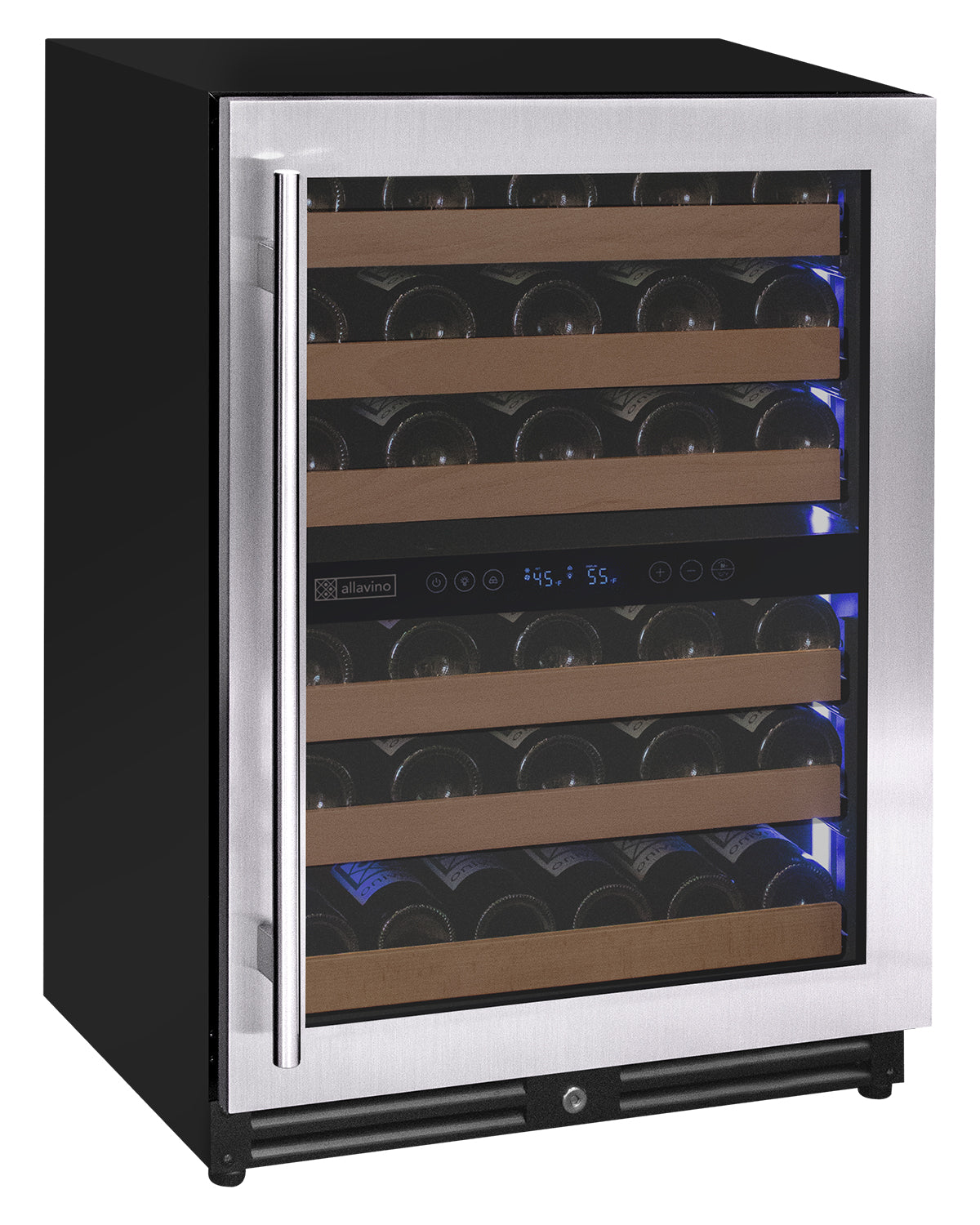 Allavino Reserva Series 51 Bottle Dual Zone Undercounter Wine Refrigerator Cooler with Stainless Steel Door - Right Hinge | Fridge.com