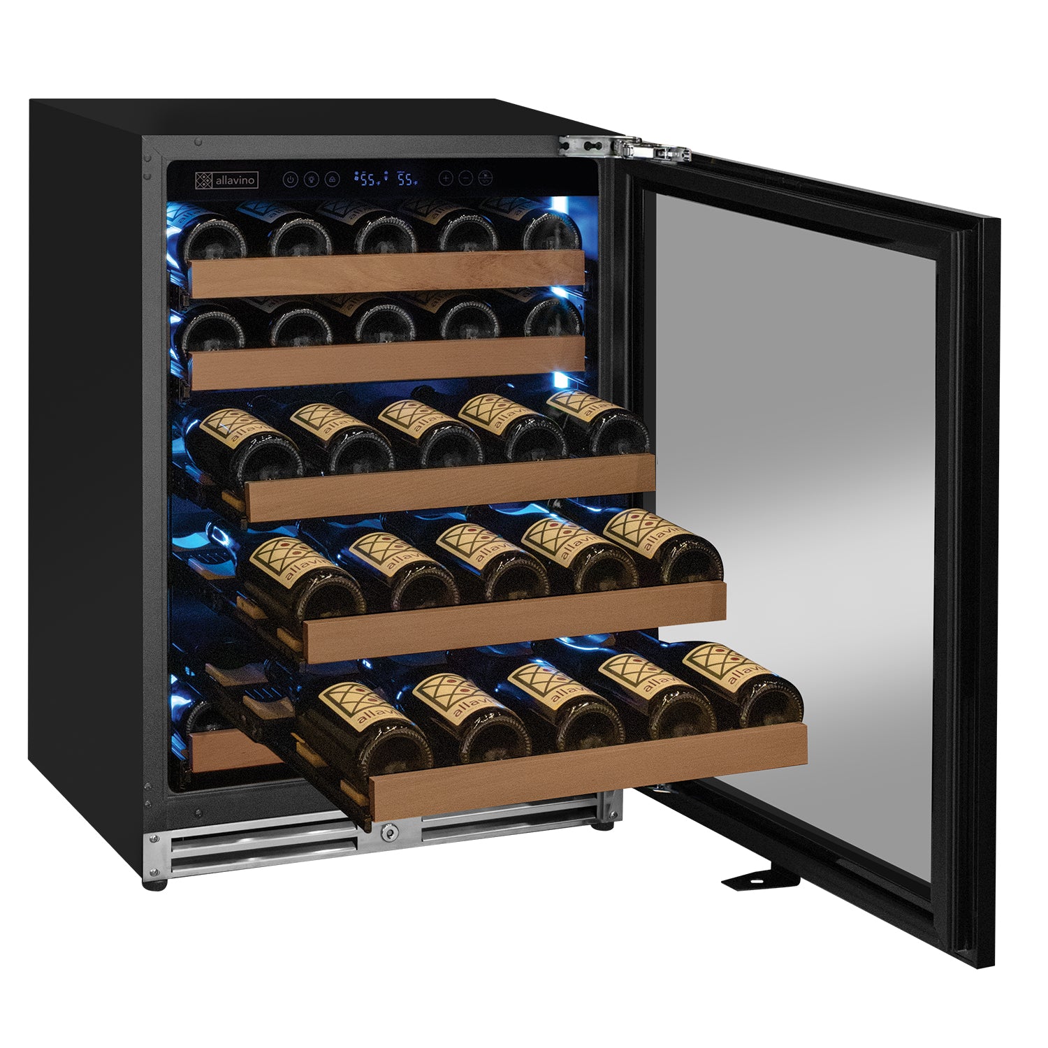 Allavino Reserva Series - 51 Bottle Single Zone Built-In Luxury Wine Refrigerator With Panel Ready Overlay Door - View 3 | Fridge.com