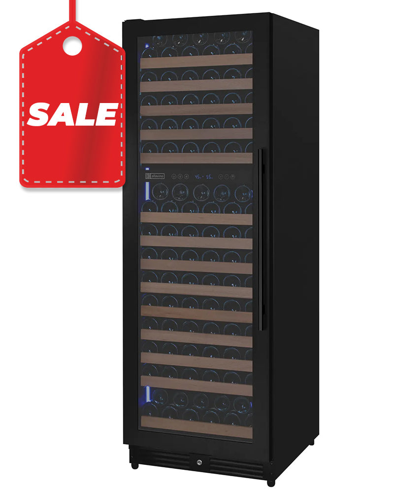 Allavino Reserva Series 172 Bottle Dual Zone Built-In Wine Refrigerator With Black Metal Door - Left Hinge - View 2 | Fridge.com