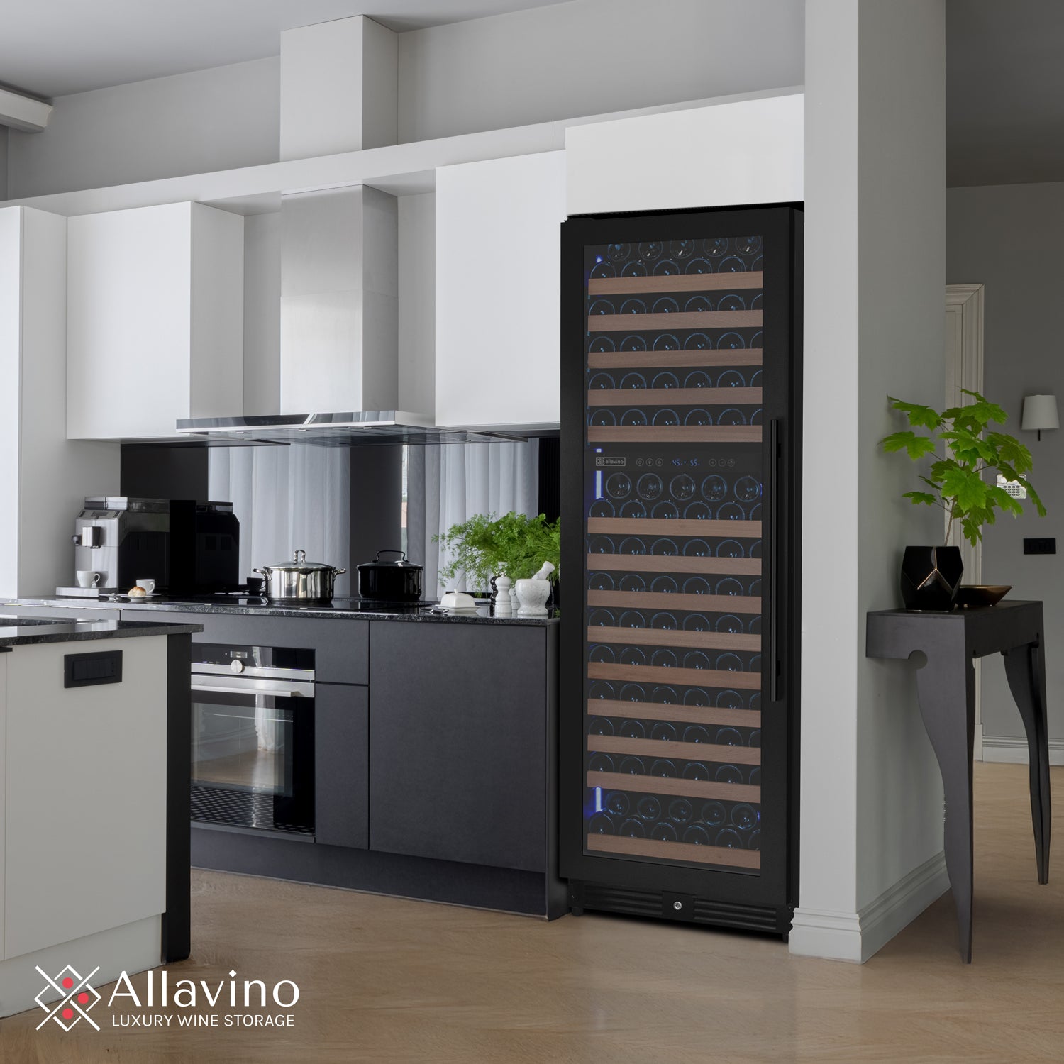 Allavino Reserva Series 172 Bottle Dual Zone Built-In Wine Refrigerator With Black Metal Door - Left Hinge - View 4 | Fridge.com