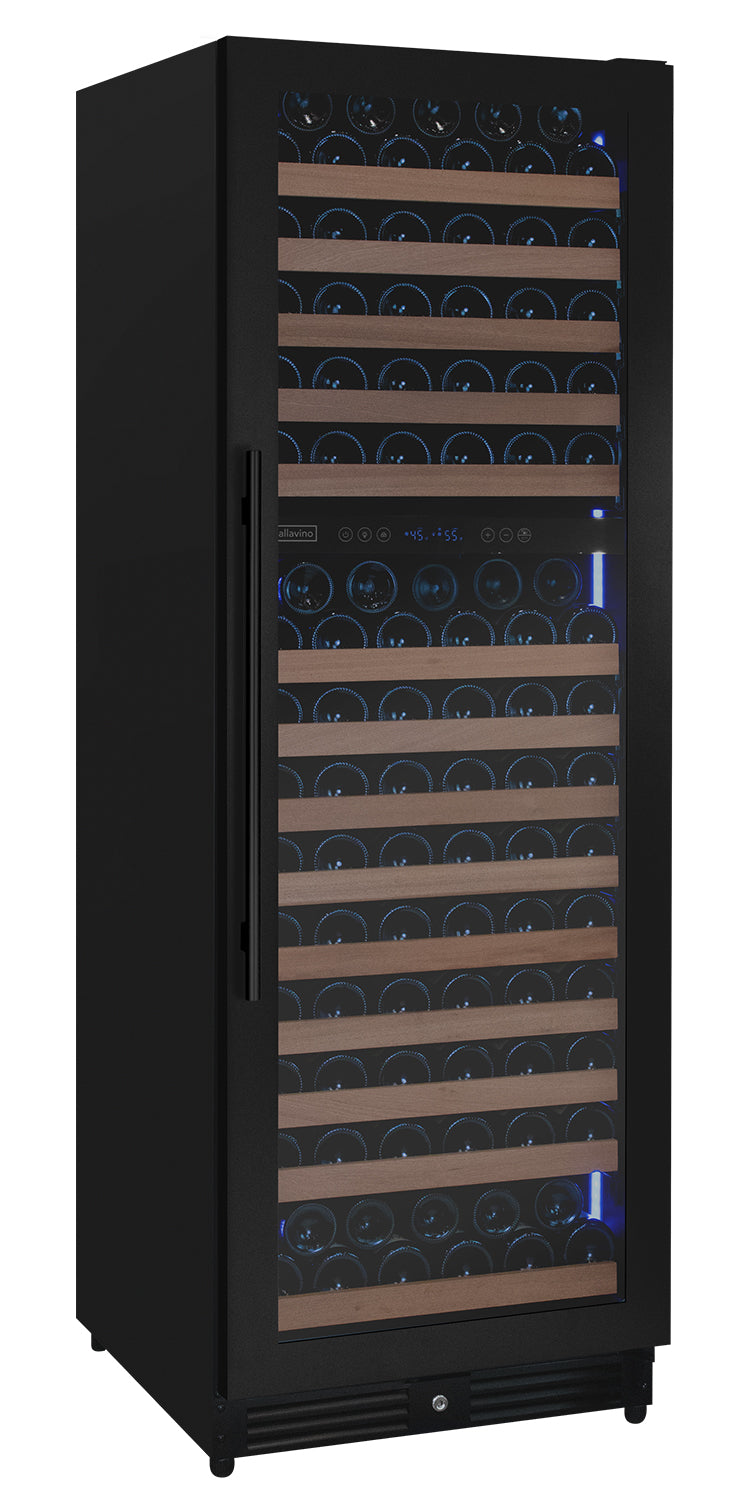Allavino Reserva Series 172 Bottle Dual Zone Built-In Wine Refrigerator With Black Metal Door - Right Hinge - View 2 | Fridge.com
