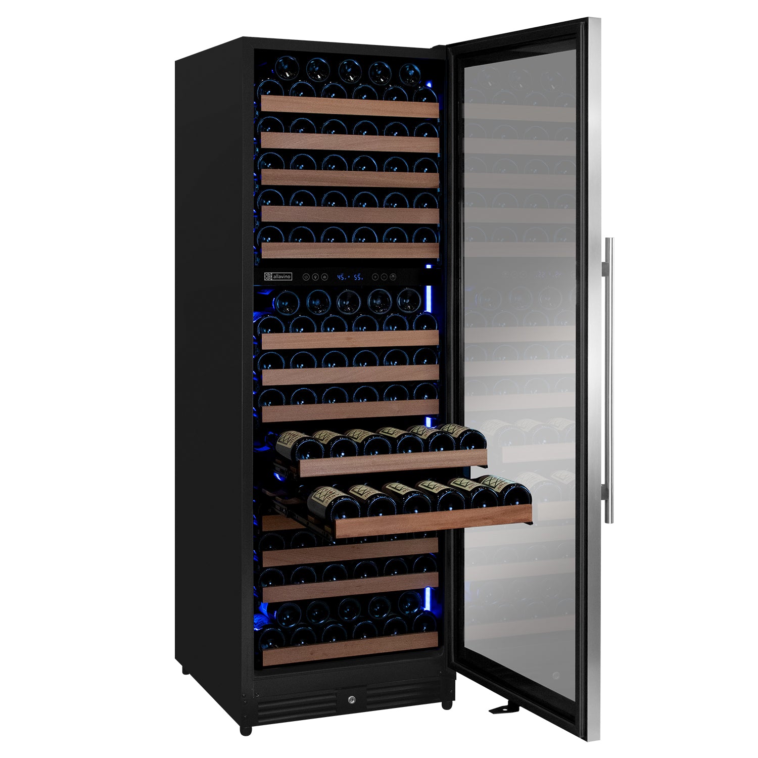 Allavino Reserva Series 172 Bottle Dual Zone Built-In Wine Refrigerator With Stainless Steel Door - Right Hinge - View 3 | Fridge.com