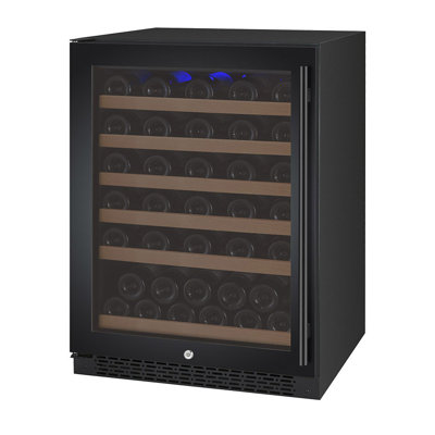 Allavino Flexcount Series 56 Bottle Single Zone Built-In Wine Refrigerator With Black Door - Left Hinge - View 1 | Fridge.com