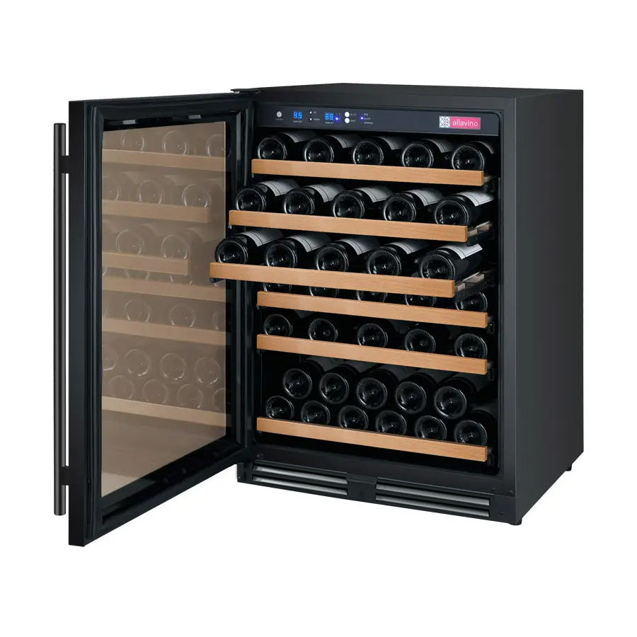 Allavino Flexcount Series 56 Bottle Single Zone Built-In Wine Refrigerator With Black Door - Left Hinge - View 5 | Fridge.com