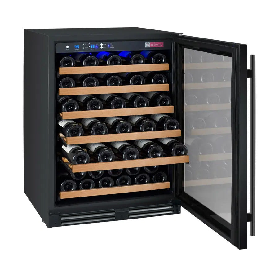Allavino Flexcount Series 56 Bottle Single Zone Built-In Wine Refrigerator With Black Door - Right Hinge - View 5 | Fridge.com