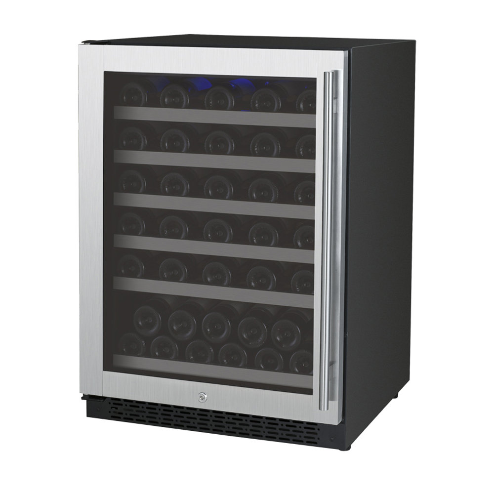 Allavino FlexCount Series 56 Bottle Single Zone Built-in Wine Cooler Refrigerator with Stainless Steel Door - Left Hinge | Fridge.com