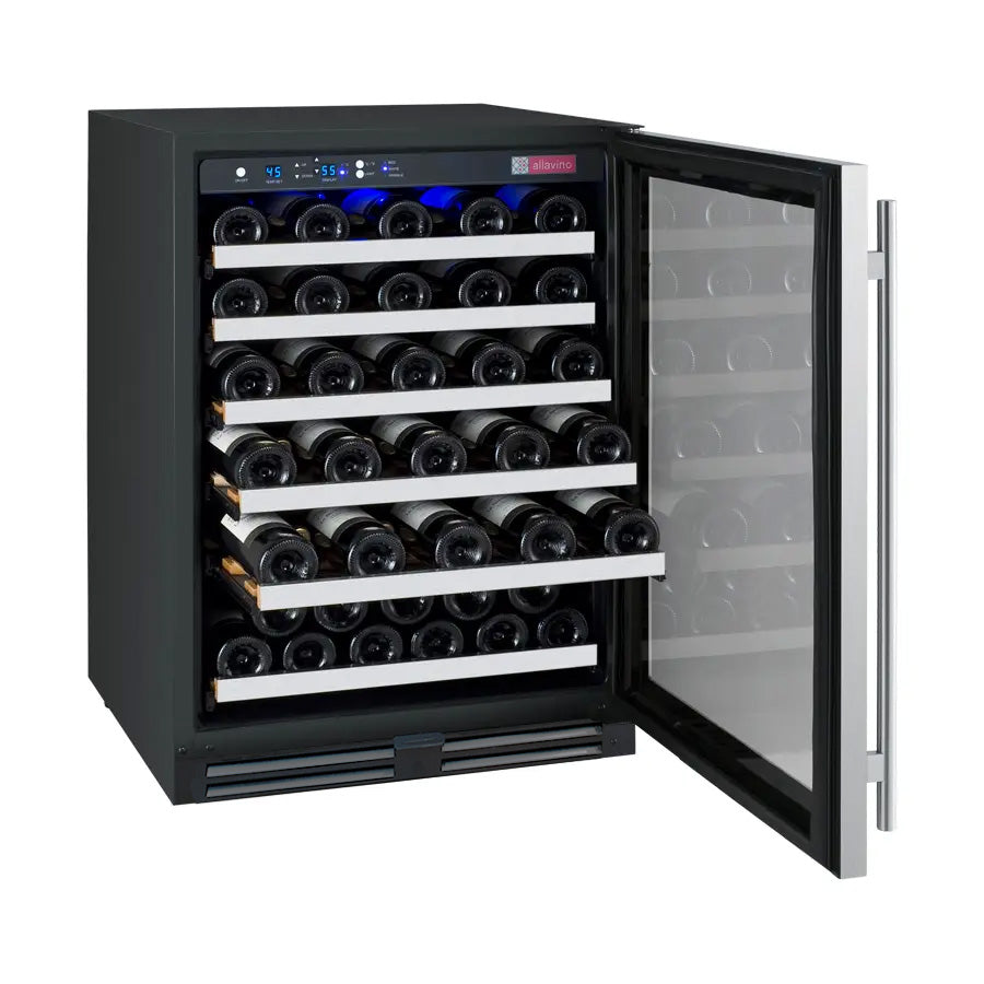 Allavino Flexcount Series 56 Bottle Single Zone Undercounter Wine Refrigerator With Stainless Steel Door - Right Hinge - View 5 | Fridge.com