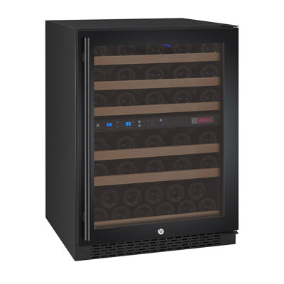 Allavino FlexCount Series 56 Bottle Dual Zone Built-in Wine Cooler Refrigerator with Black Door - Right Hinge | Fridge.com