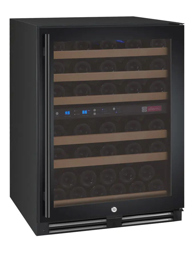 Allavino Flexcount Series 56 Bottle Dual Zone Built-In Wine Cooler Refrigerator With Black Door - Right Hinge - View 2 | Fridge.com