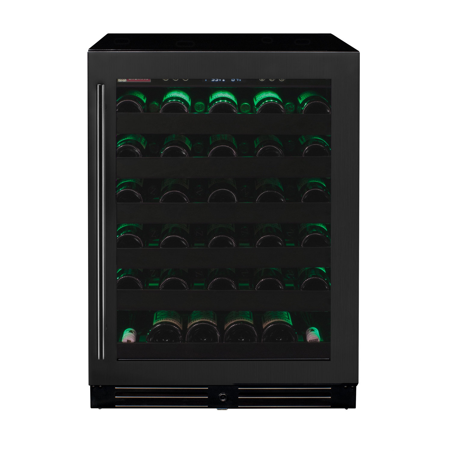 Allavino Reserva Series 50 Bottle Single Zone Built-in Luxury Wine Refrigerator with Black Stainless Steel Door - Right Hinge | Fridge.com