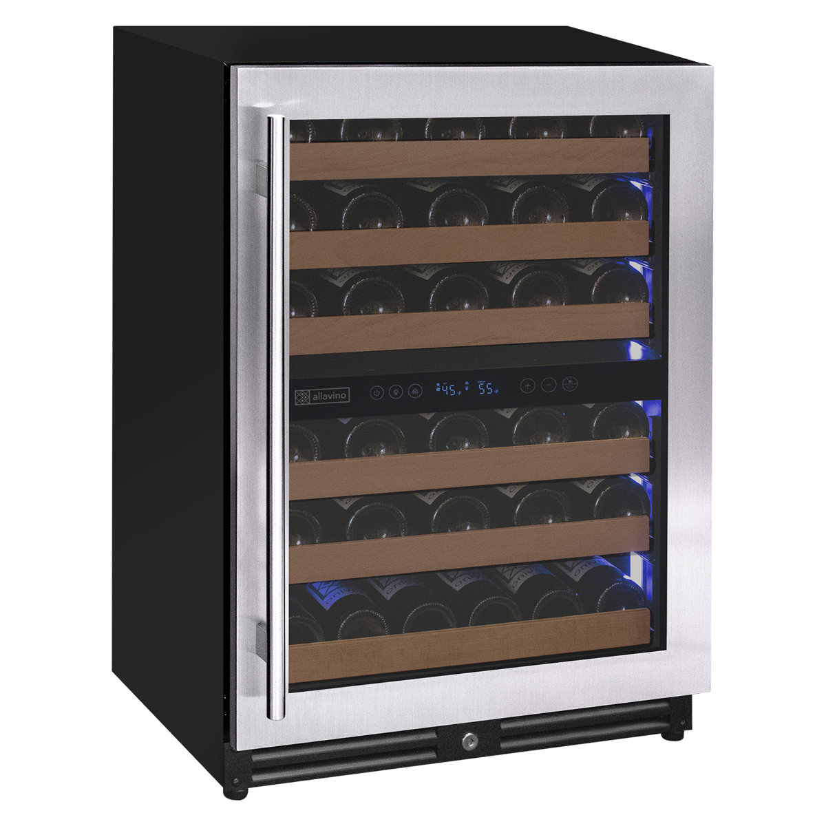 Allavino Reserva Series 51 Bottle Dual Zone Undercounter Wine Refrigerator Cooler with Stainless Steel Door - Right Hinge | Fridge.com