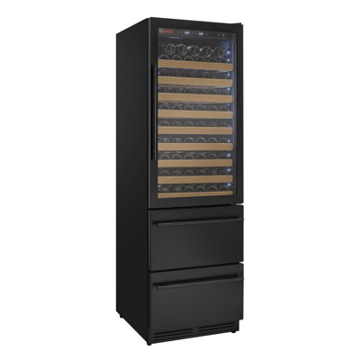 Allavino 108 Bottle Black Wine Refrigerator with Two Refrigerated Drawers | Fridge.com