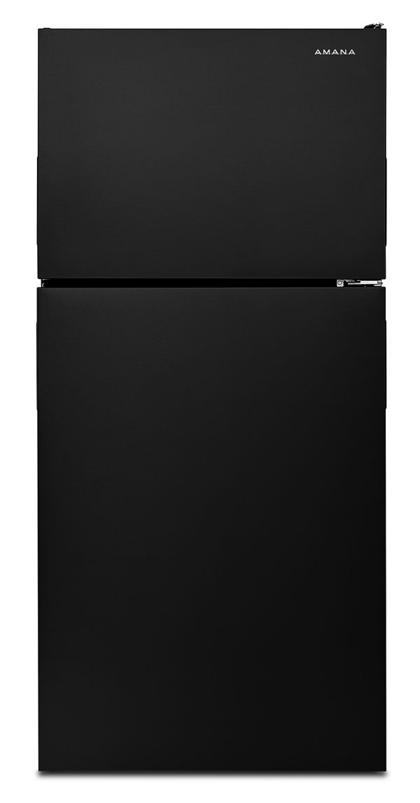 Amana - 30 in. Wide 18 cu. ft. Top-Freezer Refrigerator with Garden Fresh Crisper Bins - Black — FIN-0018493 | Fridge.com