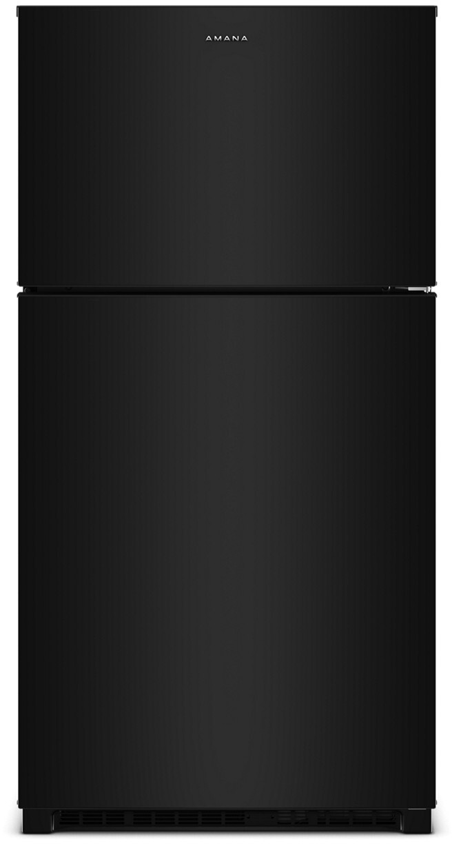 Amana - 33 in. Wide 21.3 cu. ft. Top-Freezer Refrigerator With Dual Crisper Drawers - Black — FIN-0018528 | Fridge.com
