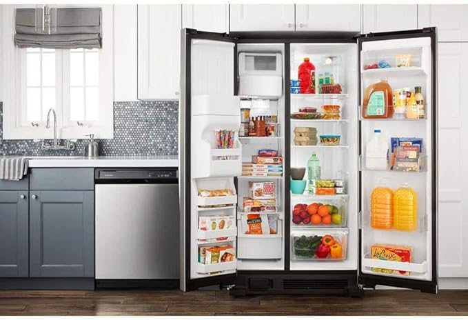 Amana Asi2575grs 25 Cu. Ft. Stainless Steel Side-By-Side Refrigerator - View 3 | Fridge.com