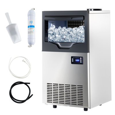 Cooling Station AMERLIFE Commercial Ice Maker with 2 Way Water Inlet, 150lbs/24H Freestanding ice Machine Countertop with 24lbs Storage Capacity, Self | Fridge.com