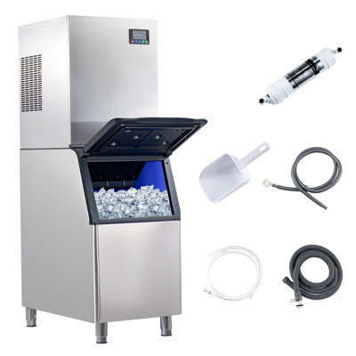 Cooling Station AMERLIFE Commercial Ice Maker, 400Lbs/24H Stainless Steel Ice Machine Countertop With 243Lbs Storage Capacity, Self Cleaning For Home/ | Fridge.com
