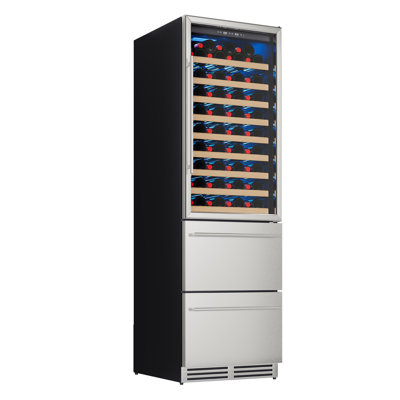 24 Inch Wine And Beverage Refrigerator, 2 In 1 Dual Zone Wine Cooler 3772 With Soft Led Light, Hold 108 Bottles And 150 Cans, Built-in Or Freestandi — FIN-0015821 | Fridge.com