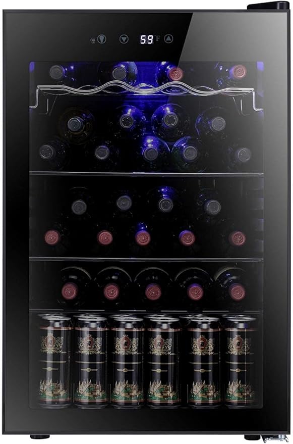 Antarctic Star 36 Bottle Wine Cooler/Cabinet BeverageRefrigerator Small Mini Wine Cellar Beer Soda Bar Fridge Quiet Operation Compressor Adjust Temperature Freestanding Black, 4.4 Cu. ft | Fridge.com