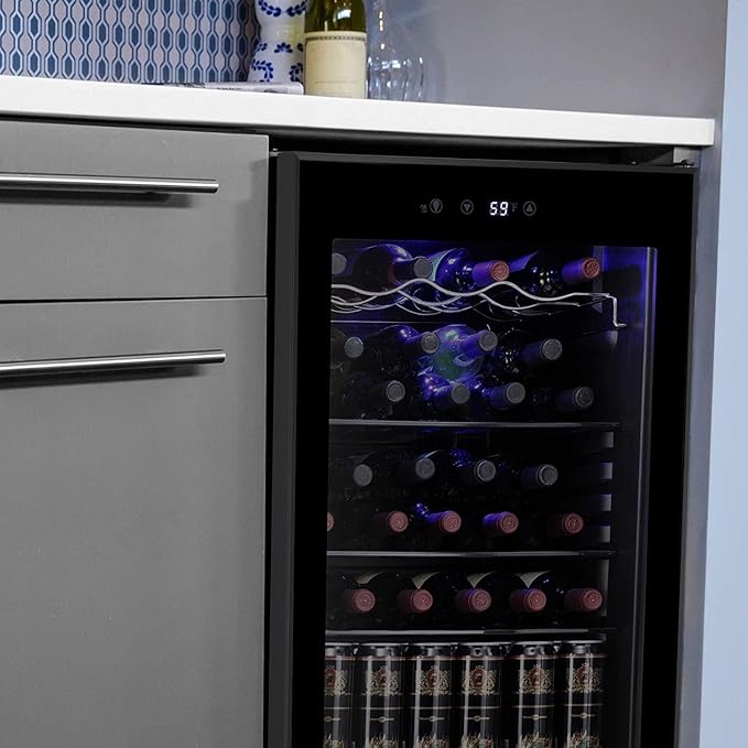 Antarctic Star 36 Bottle Wine Cooler/Cabinet Beveragerefrigerator Small Mini Wine Cellar Beer Soda Bar Fridge Quiet Operation Compressor Adjust Temperature Freestanding Black, 4.4 cu. ft - View 5 | Fridge.com