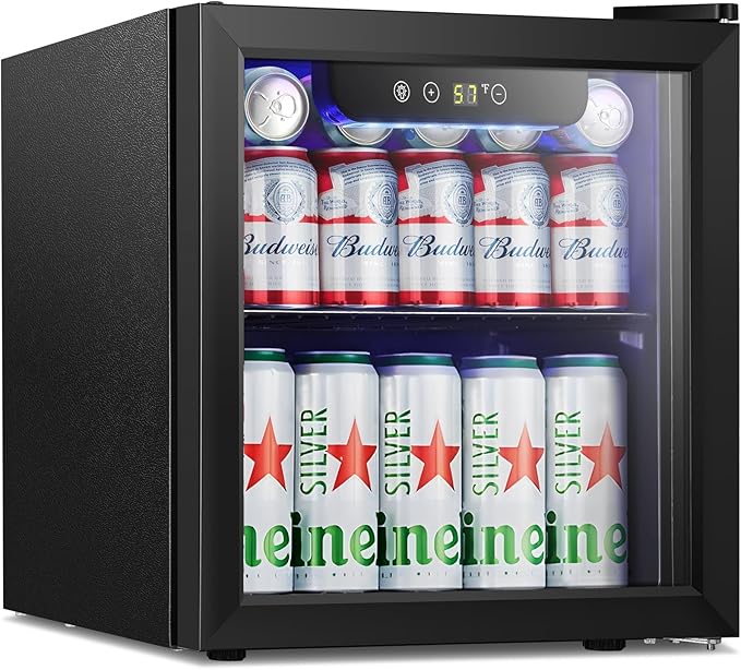 Antarctic Star Mini Fridge Cooler - 12 Bottle 48 Can Beverage Refrigerator Glass Door for Drinks or Beer Wine –Small Drink Dispenser for Home, Office or Bar, Electronic Temperature Control，1.3cu.ft. | Fridge.com