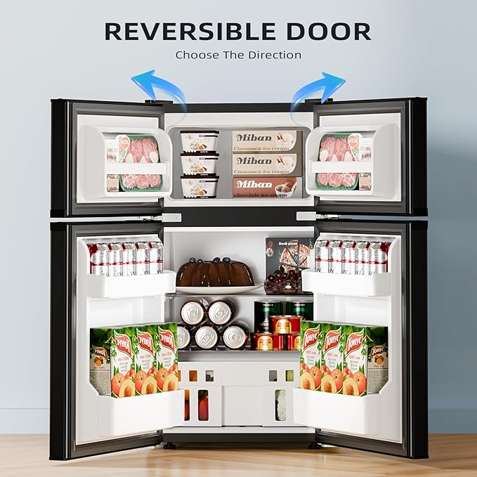 Antarctic Star 3.2 cu.ft,Mini Refrigerator With Freezer,Double Door Mini Fridge,Compact Refrigerator,Adjustable Thermostat,Mini Refrigerator For Bedroom/Office/Dorm/Kitchen(Black) - View 6 | Fridge.com