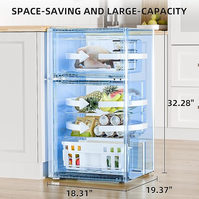 Antarctic Star Compact Refrigerator With Freezer,2 Door Mini Fridge,Adjustable Shelf,Small Fridge For Bedroom Office Dorm Kitchen,3.2 cu.ft.Black - View 5 | Fridge.com