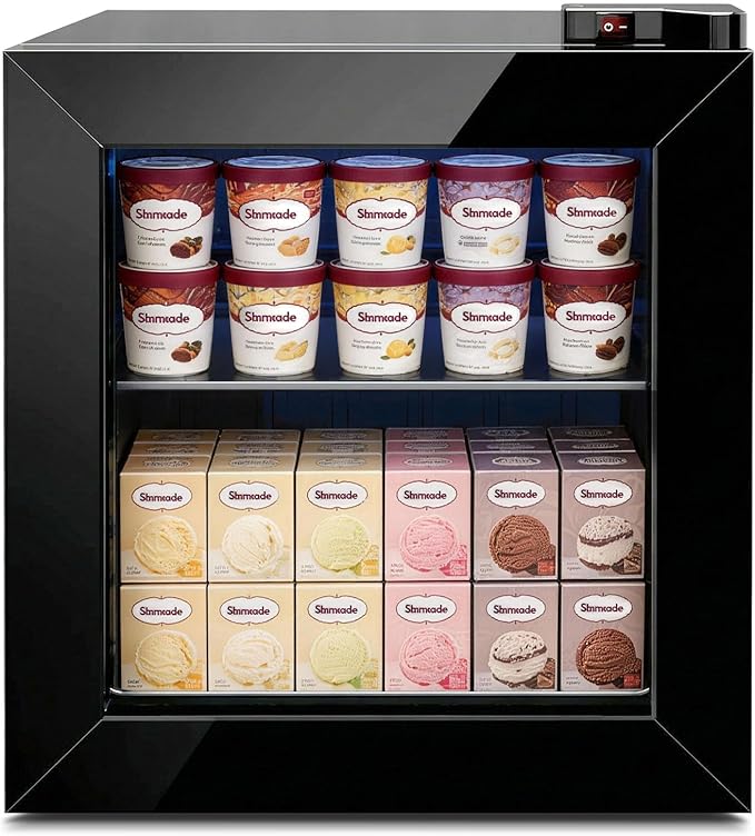 Antarctic Star Upright Freezer 2.1 Cu.ft, Compact Mini Freezer with Reversible Single Door, Temperature Control, Removable Shelves, Small freezer Stainless Steel for Dorms Home Office, Black | Fridge.com
