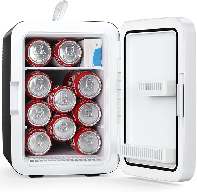 Antarctic Star Compact Mini Fridge, 10L Portable Small Refrigerator, 2.6 Gal Desktop Fridge with AC/DC Adapters, Small Cosmetics Cooler for Beverage, Food, Makeup, Bedroom, Office, Dorm, Black | Fridge.com