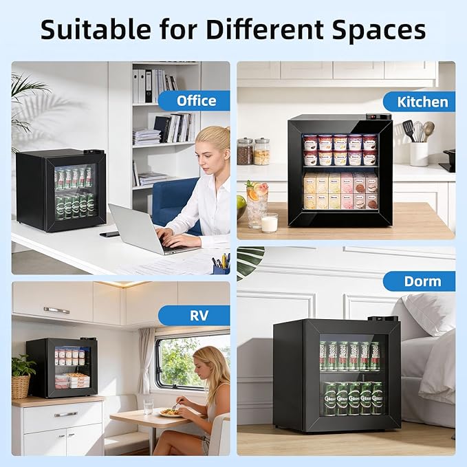Antarctic Star Upright Freezer 2.1 cu.ft, Compact Mini Freezer With Reversible Single Door, Temperature Control, Removable Shelves, Small Freezer Stainless Steel For Dorms Home Office, Black - View 6 | Fridge.com