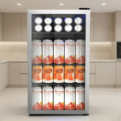 17.32'' W 3.2 Cu.ft Mini Fridge, Beverage Refrigerator 26 Bottle/113 Can Capacity, Touch Button, 32F-61F, Quiet <38dB, LED, Removable Shelves | Fridge.com