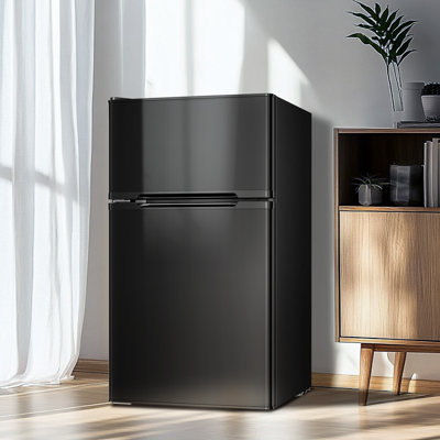 3.2 CU.FT Dual-Door Compact Mini Fridge with Freezer, Adjustable Thermostat, Reversible Door, Removable Shelves, Low Noise - Ideal for Bedroom/Office/ | Fridge.com
