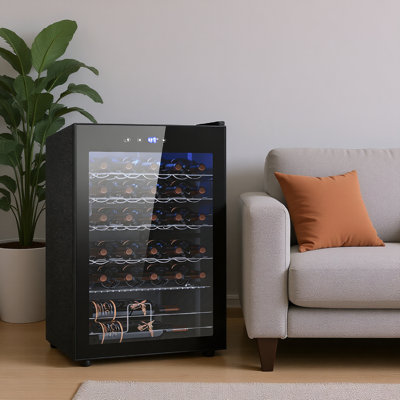 37 Bottle Wine Cooler Freestanding - 4.5 Cu.ft Wine Fridge With Adjustable Temperature Control (32f-61f) For Home, Bar, Office - Black | Fridge.com