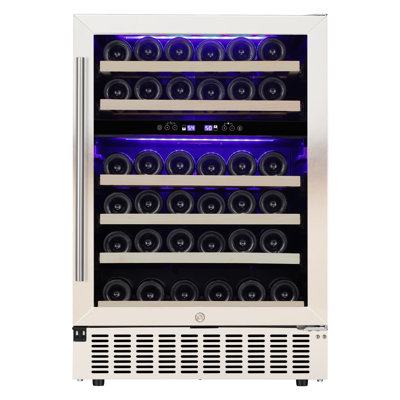 23.4'' 46 Bottle Dual Zone Freestanding/Built-In Wine Fridge & Beverage Cooler | Fridge.com