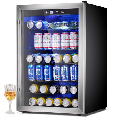 20.3"W 4.4 Cu.ft Beverage Refrigerator, Mini Fridge Holds 37 Bottles or 145 Cans, Touch Control, 32-61, Quiet <38dB, LED Light | Fridge.com
