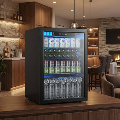 2.5 Cu.ft Beverage Refrigerator, Mini Fridge Holds 20 Bottles, Touch Control, 32-61, Quiet <38dB, LED Light | Fridge.com