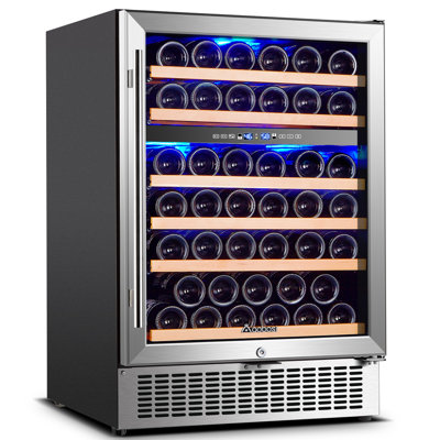 24" Wine Fridge For 46 Bottles, Dual Temperature Zones, Low Vibration Cooling & Soft Led, Built-in Or Freestanding Installation | Fridge.com