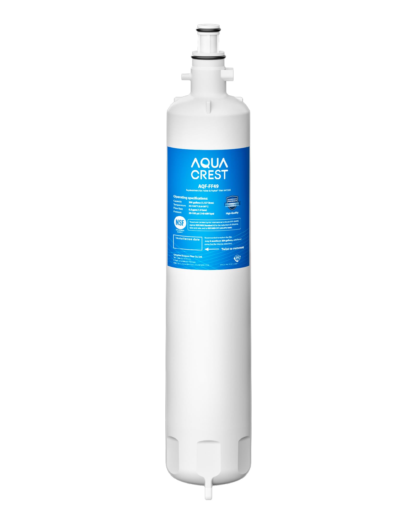 AQUA CREST 847200 Refrigerator Water Filter Replacement for Fisher & Paykel 847200, Fisher & Paykel Refrigerator Model Number E522, E422, E402 | Fridge.com