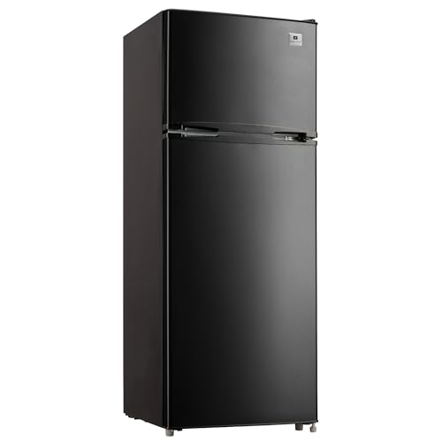 Arctic Chef ACFR741BLACKAMZ6COM Apartment Size-Top Freezer-2 Door Fridge-Adjustable Thermostat Control-Black-7.5 Cubic Feet - View 3 | Fridge.com
